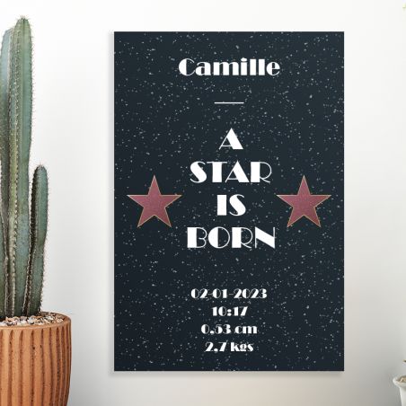 Personalized decorative plaque · A star is born night background | 20 x 30 cm