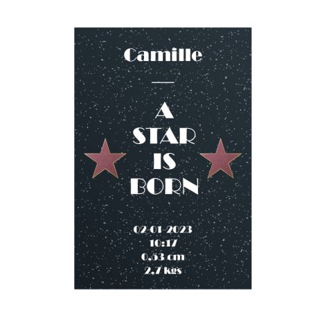 Personalized decorative plaque · A star is born night background | 20 x 30 cm