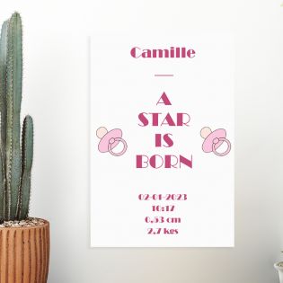 Personalized decorative plaque · A star is born rose | 20 x 30 cm