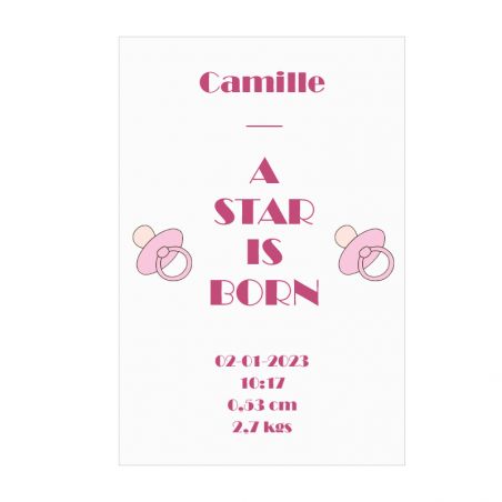 Personalized decorative plaque · A star is born rose | 20 x 30 cm