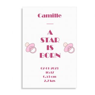 Personalized decorative plaque · A star is born rose | 20 x 30 cm