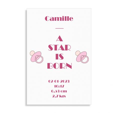 Personalized decorative plaque · A star is born rose | 20 x 30 cm