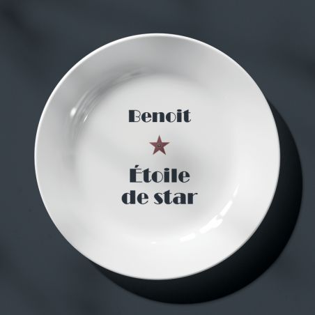 Assiette personnalisée en céramique Hollywood · Walk of fame | 25 cm