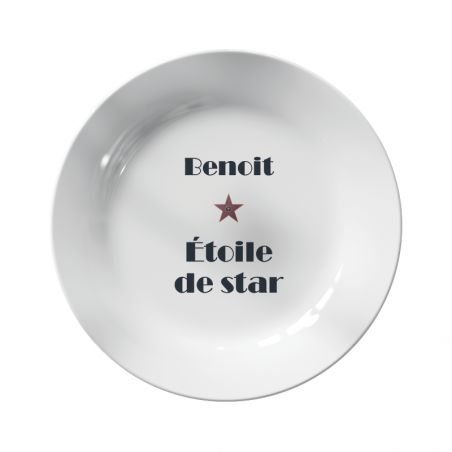 Assiette personnalisée en céramique Hollywood · Walk of fame | 25 cm