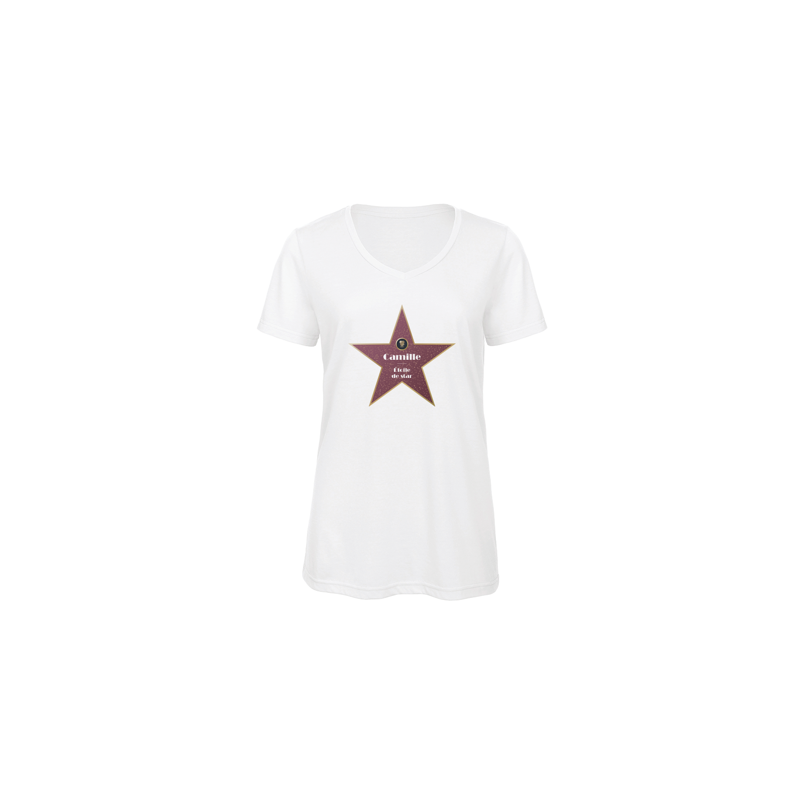 T-shirt personnalisable col V Hollywood | Femme