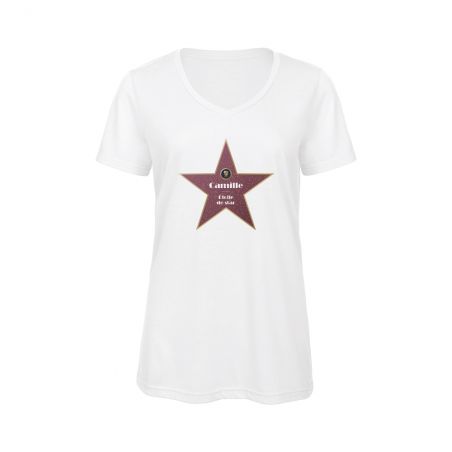 T-shirt personnalisable col V Hollywood | Femme