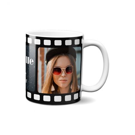 Personalized white ceramic mug with Text and Photo