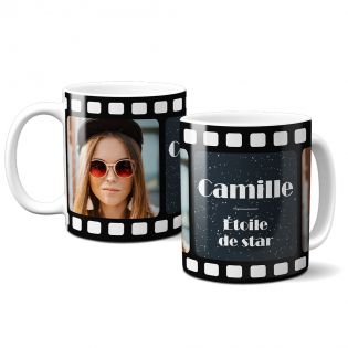 Personalized white ceramic mug with Text and Photo