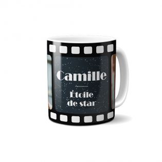 Personalized white ceramic mug with Text and Photo