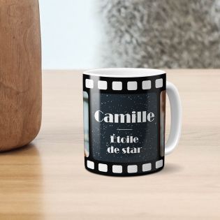 Mug en céramique blanc personnalisé avec Texte et Photo