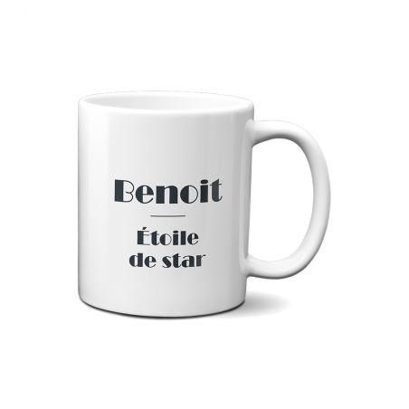 Mug en céramique blanc personnalisé · étoiles Walk of fame Blanc