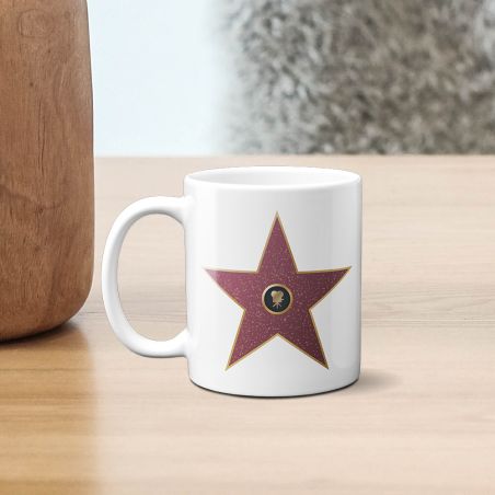 Mug en céramique blanc personnalisé · étoiles Walk of fame Blanc