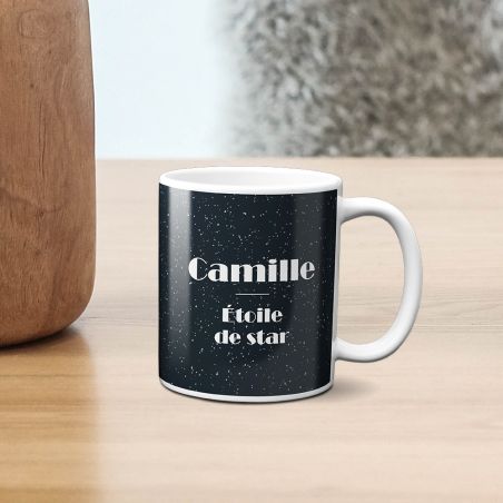 Mug en céramique blanc personnalisé avec Texte et Photo