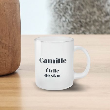 Mug en verre givré personnalisée