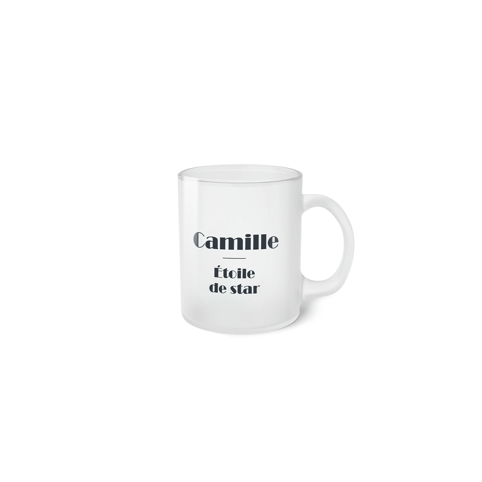 Personalized frosted glass mug