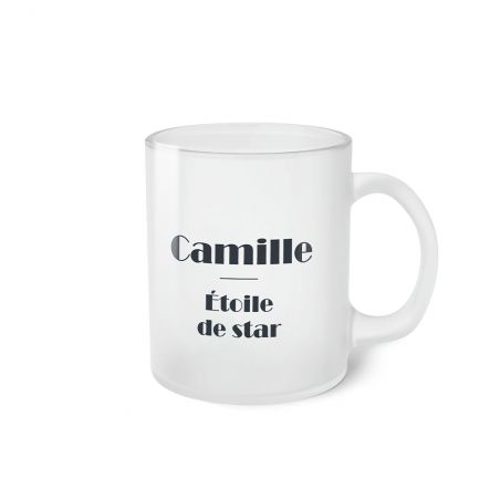 Personalized frosted glass mug