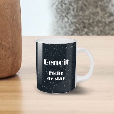 Personalized frosted glass mug