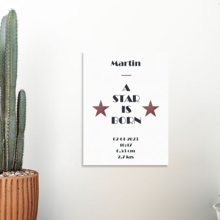 Personalized decorative plaque · Walk of fame - A star is born | White