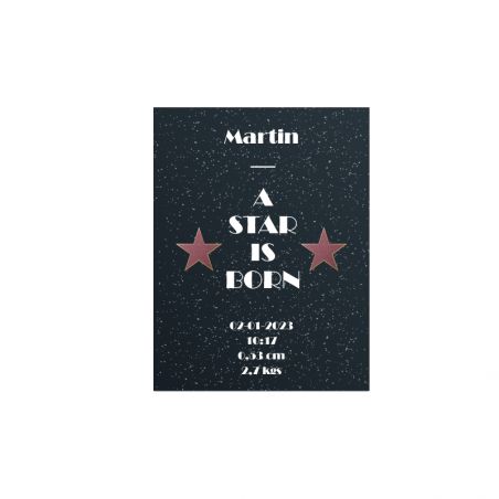 Personalized decorative plaque · Walk of fame - A star is born | Black