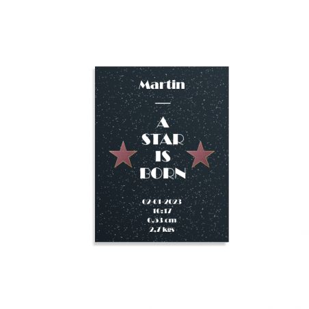 Personalized decorative plaque · Walk of fame - A star is born | Black