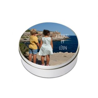 Personalized round metal box