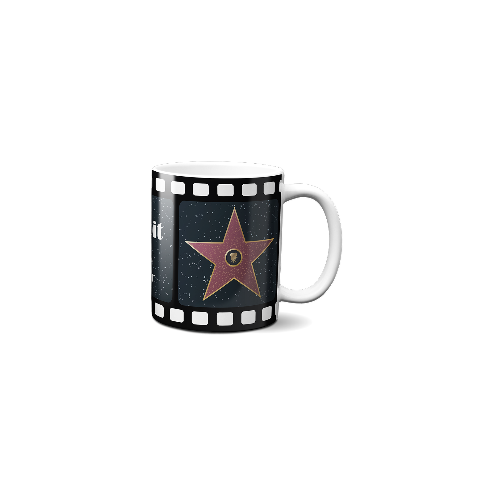 Mug en céramique blanc personnalisable avec Texte · Étoiles de star Walk of fame 