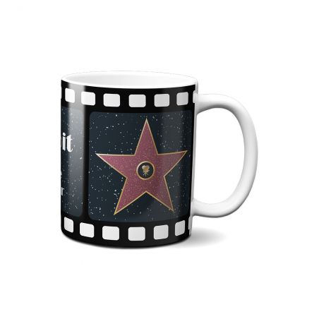 Mug en céramique blanc personnalisable avec Texte · Étoiles de star Walk of fame 