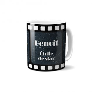 Mug en céramique blanc personnalisable avec Texte · Étoiles de star Walk of fame 