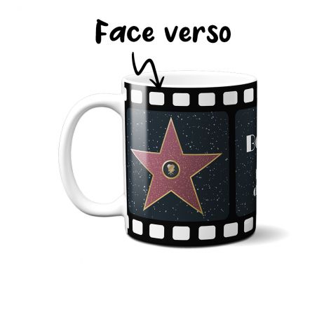 Mug en céramique blanc personnalisable avec Texte · Étoiles de star Walk of fame 