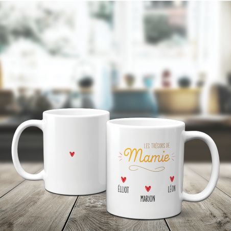 Classic customizable ceramic mug Les Trésors de Mamie