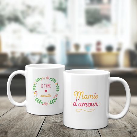 Classic customizable ceramic mug - Grandma of love