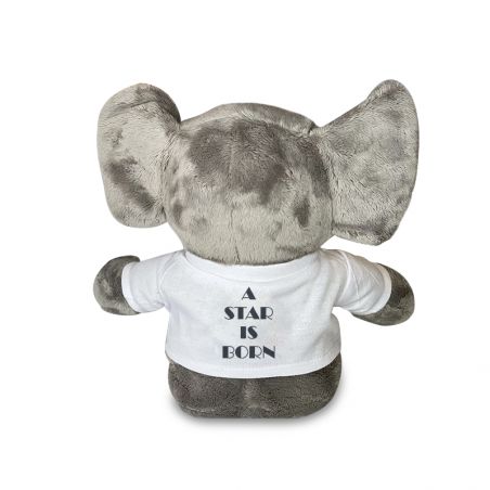 Peluche personnalisée animal pour bébé · A star is born | Éléphant