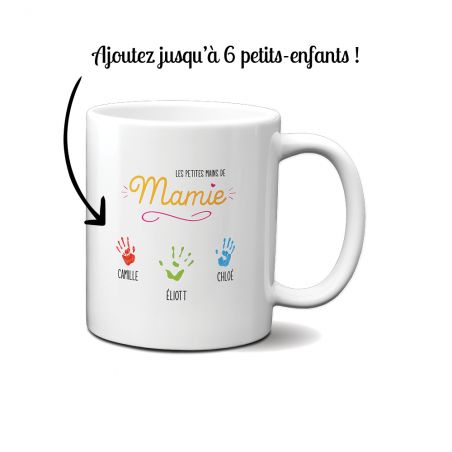 Classic customizable mug with first names - Grandma's little hands