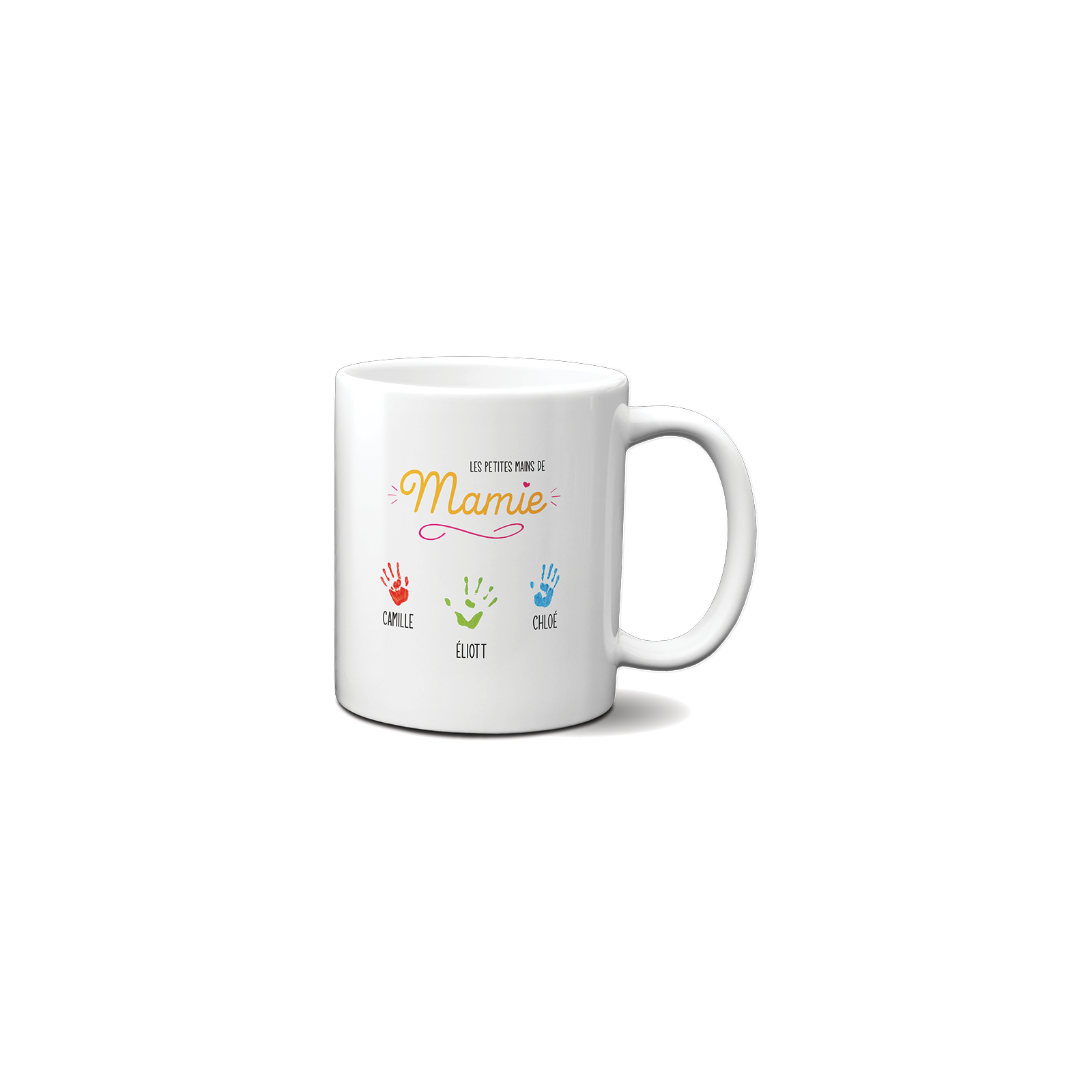 Mug classique personnalisable avec prénoms - Les petites mains de mamie