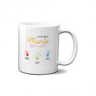 Classic customizable mug with first names - Grandma's little hands