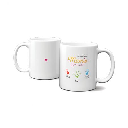 Mug classique personnalisable avec prénoms - Les petites mains de mamie