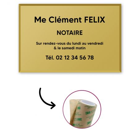 Plaque professionnelle personnalisée en plexi pour notaire, office notarial avec fixation - Format 30 x 20 cm