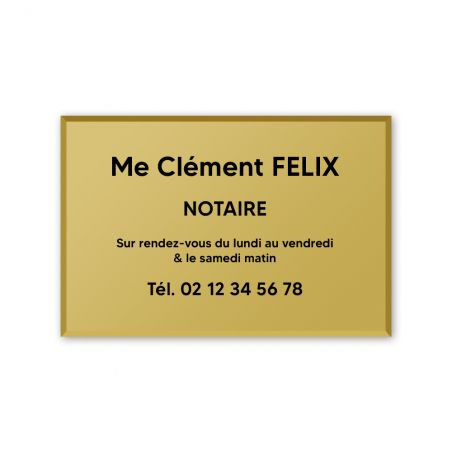 Plaque professionnelle personnalisée en plexi pour notaire, office notarial avec fixation - Format 30 x 20 cm