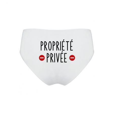 Culotte personnalisée humoristique avec prénom - Modèle Propriété Privée