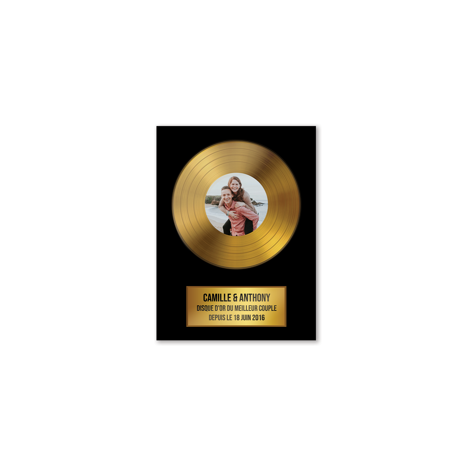 Customizable Gold Disc replica aluminum plaque | 15 x 20 cm