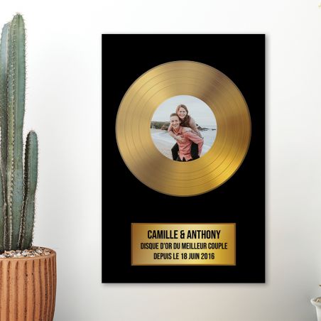 Customizable Gold Disc replica aluminum plaque | 20 x 30 cm