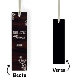 Dark wood effect bookmark customizable by engraving