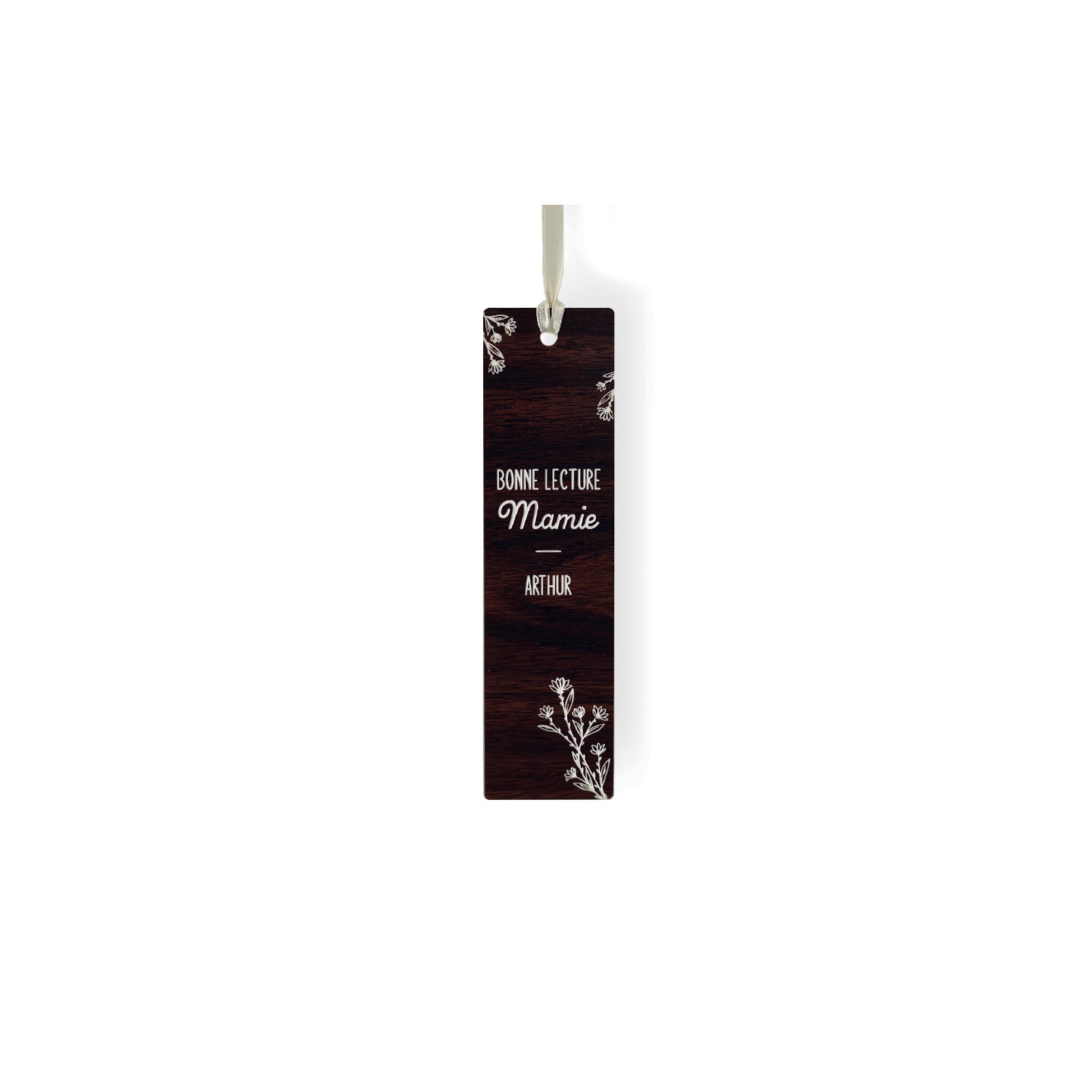 Dark wood effect bookmark customizable by engraving