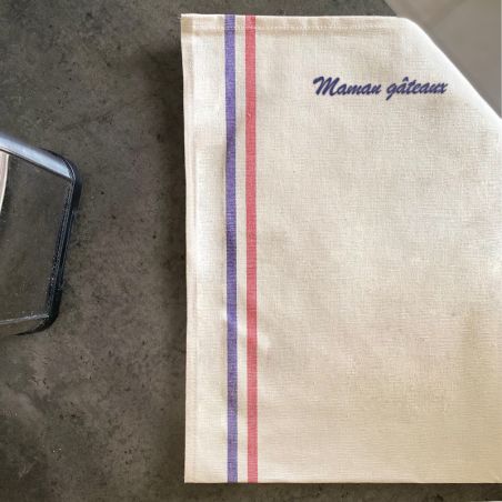 Customizable striped dish towel · Mom kitchen gift idea · Made in France