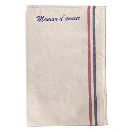 Customizable striped dish towel · Mom kitchen gift idea · Made in France