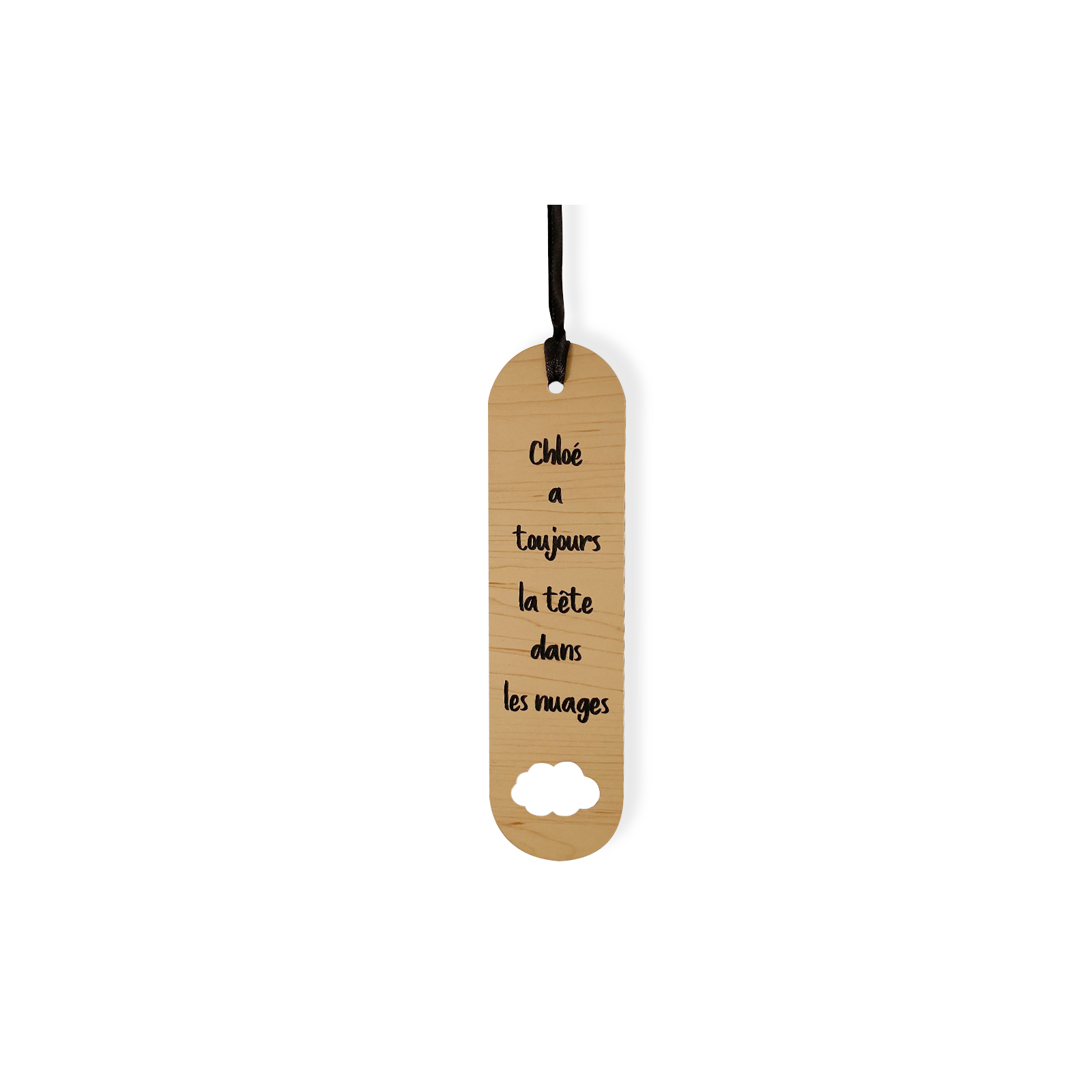 Light wood effect bookmark customizable by engraving