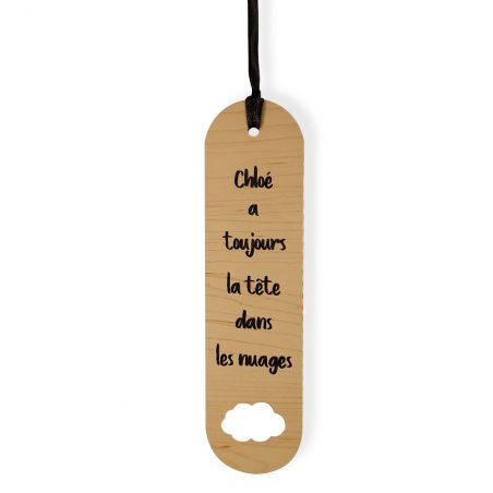 Light wood effect bookmark customizable by engraving