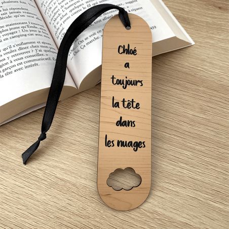 Light wood effect bookmark customizable by engraving