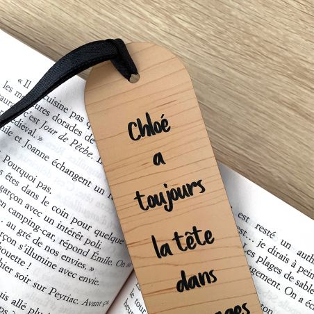 Light wood effect bookmark customizable by engraving