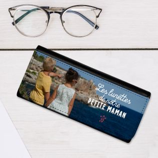 Customizable faux leather glasses case with Text and Photo